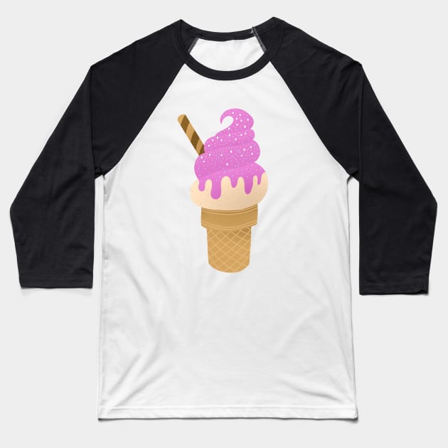 Soft Ice Cream Soft Serve Baseball T-Shirt by voidea